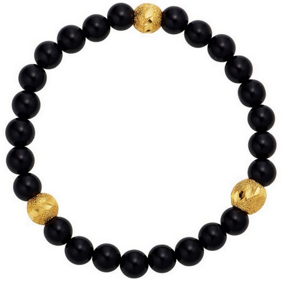 한국금다이아몬드  남자 순금 볼 팔찌 오닉스 컷팅 24K 3.75g