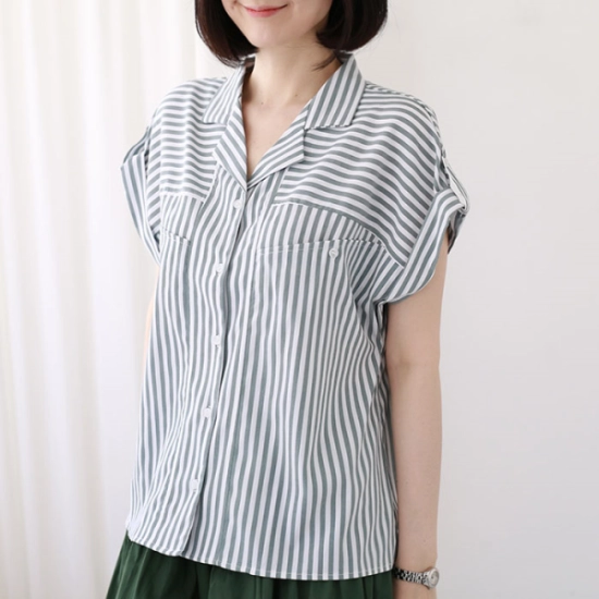 웬디즈갤러리 세브니 스트라이프 반팔 셔츠 JSH113