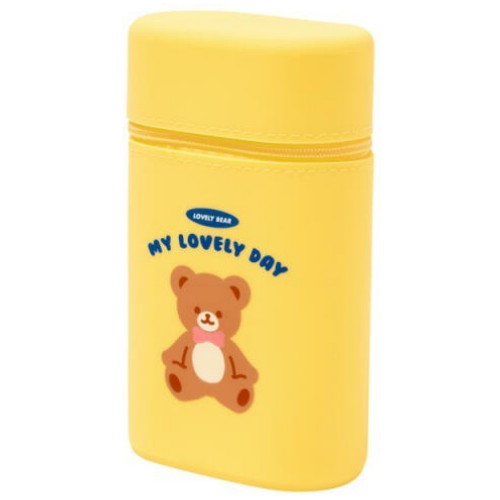 아트박스  곰돌이 스탠딩 필통 옐로우