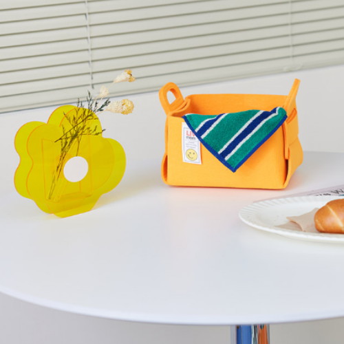 선광 리브맘 접이식 펠트 비비드 수납바구니 리빙박스 소형