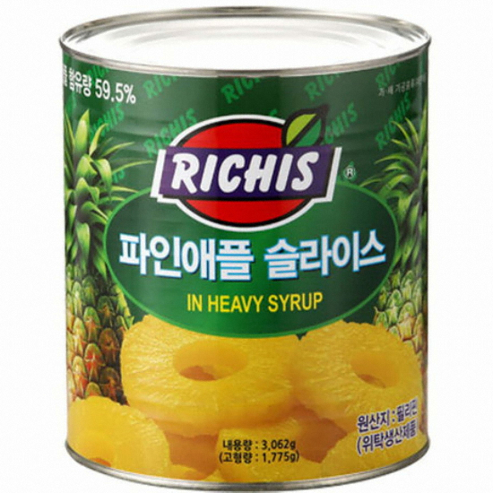 동서식품 리치스 파인애플 슬라이스 3kg [1개]