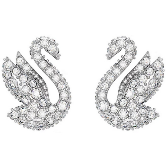 스와로브스키  Iconic Swan 로듐 스터드 귀걸이 XXS 5647873