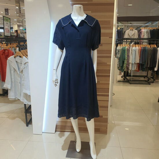 엠씨 NC11 네이비카라반팔원피스 C22O168 S10112505