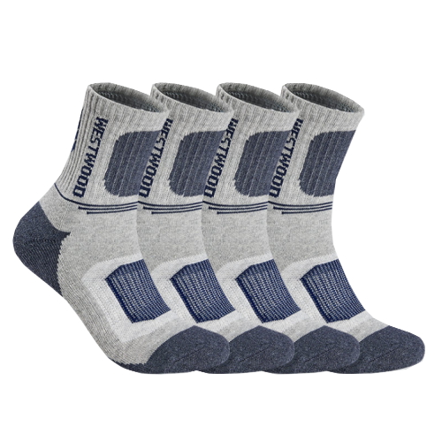 웨스트우드  남성 발등 컬러메쉬 등산 중목양말 4P_GY