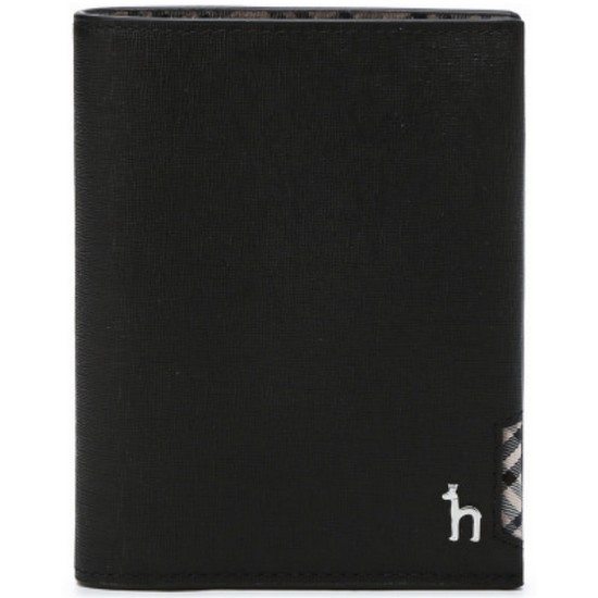 헤지스 블랙 단색 소가죽 중지갑_HJWA3E295BK