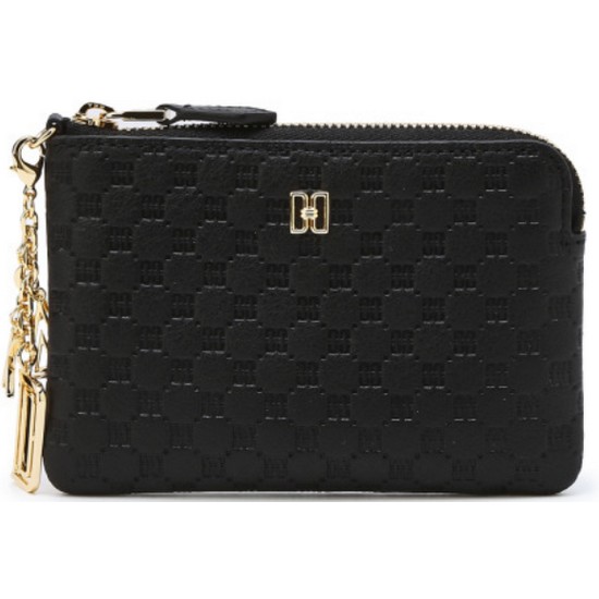 닥스 블랙 DD 로고패턴 소가죽 지퍼동전지갑 DCHO3E519BK