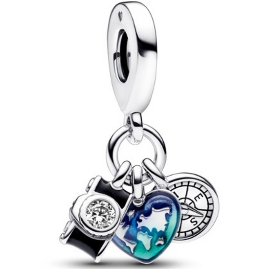 판도라  카메라 하트 컴퍼스 트리플 댕글 참_792703C01