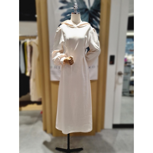 포커스 허리 주름 후드 원피스 FS3B7OP0147