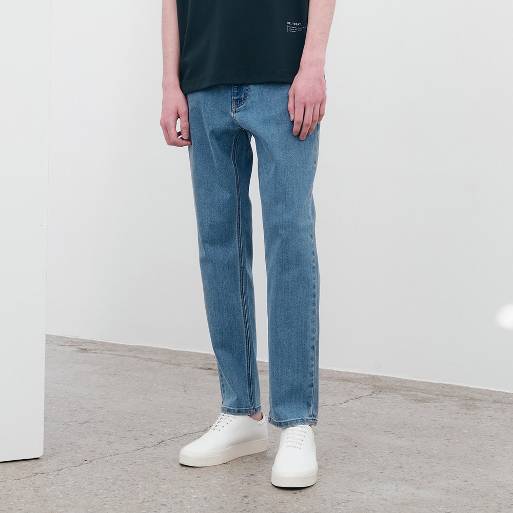 마인드브릿지 YOUTH 쿨 테이퍼드밴딩크롭데님팬츠 MXDP3150 Cool Tape레드 banding cropped denim pants