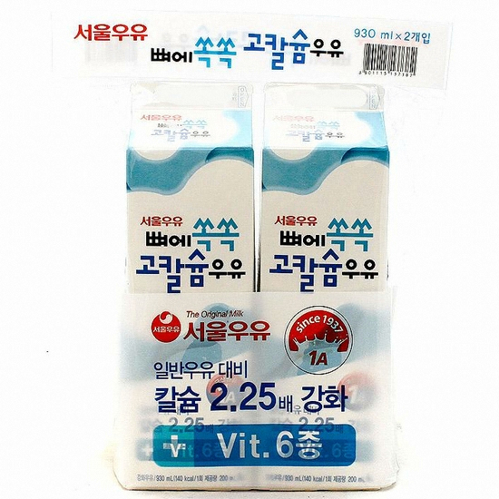 서울우유 뼈에 쏙쏙 고칼슘 우유 930ml