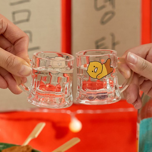 카카오프렌즈 춘식이 손잡이 미니 소주잔 4종 세트