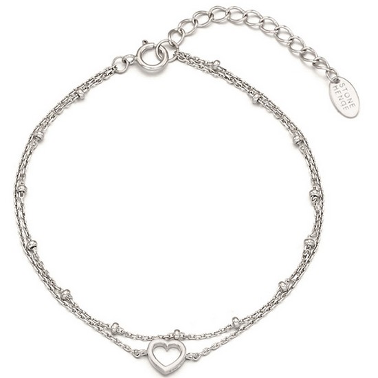 스톤헨지  실버 하트 팔찌 SC1762