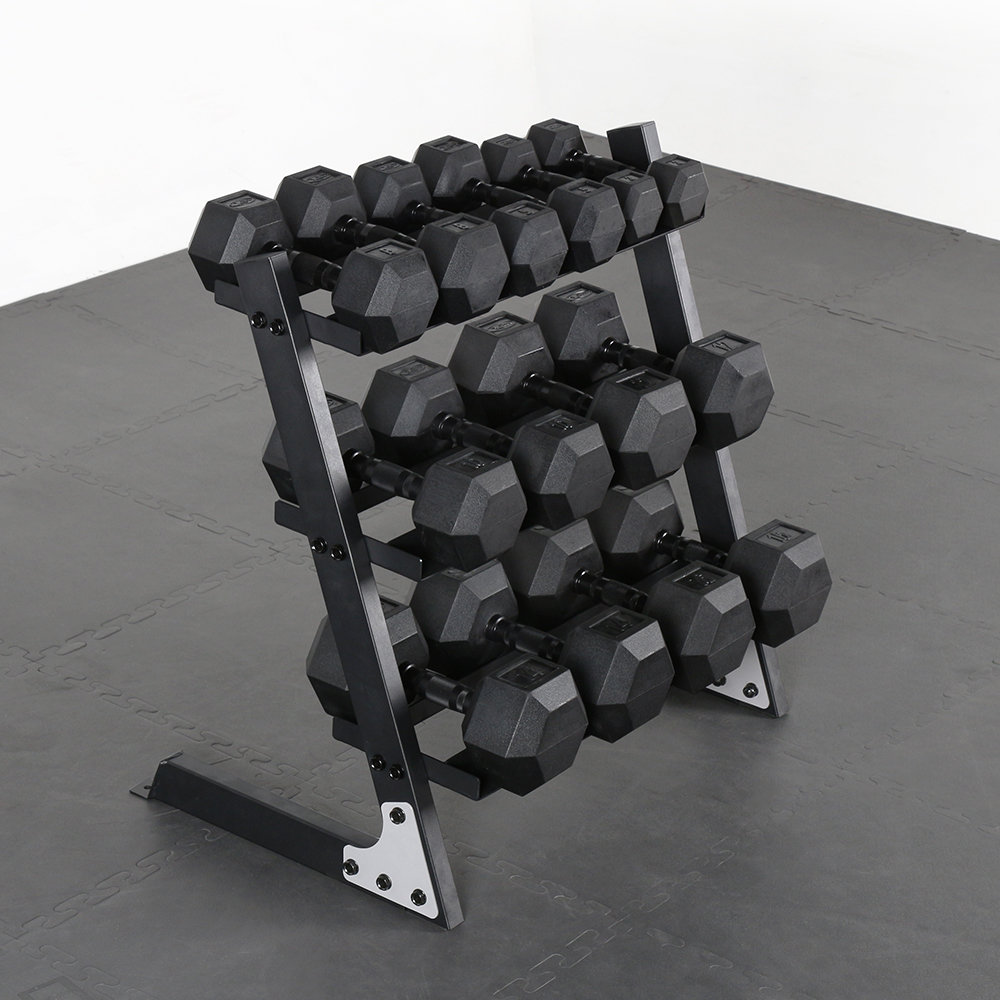 바디엑스  트리플 덤벨 136kg + 거치대 세트