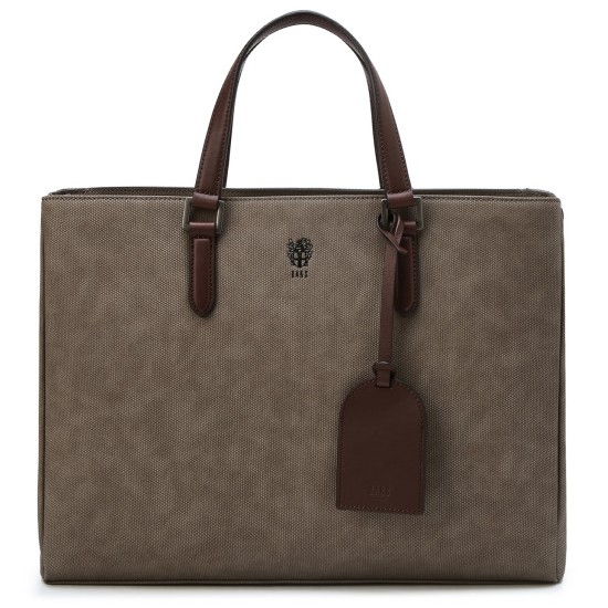 닥스 베이지 투톤 캔버스 서류가방_DBBA3F083I3