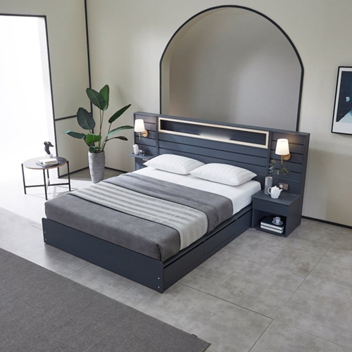 베디스 호텔식 피렌체 편백 평상형 LED침대 Q/K+패널2개