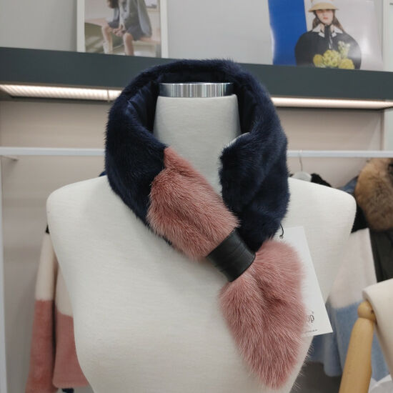 르샵 양가죽 배색 밍크머플러LA43MF011