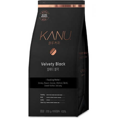 동서식품 카누 벨베티 블랙 홀빈 원두 200g