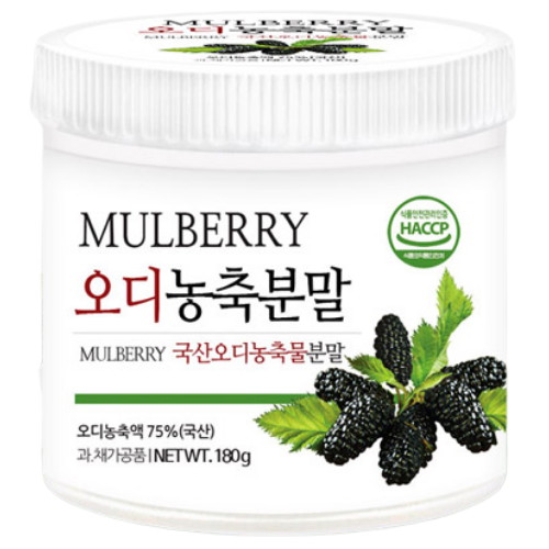 푸른들판 국산 오디 농축 분말 180g 3통 국내산 뽕나무 뽕 멀베리 뽕오디 열매 가루 파우더 차