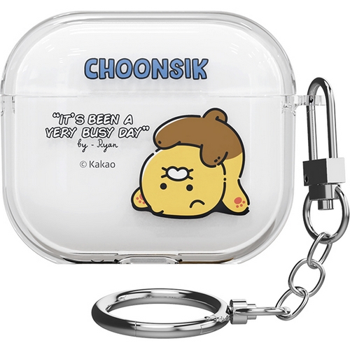 아이콘스 카카오프렌즈 에어팟3 춘식이 카툰 투명슬림 케이스