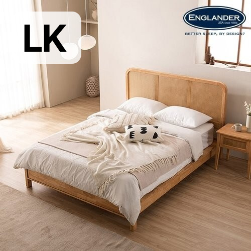 잉글랜더 몰디브 라탄 고무나무 원목 침대 LK