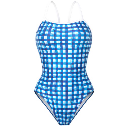 배럴  아쿠아 글렌체크 V백 블루 B3SWSWS019BLU