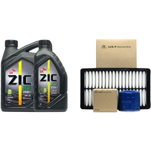 SK엔무브 ZIC 제로 X7 0W30 5L + 순정필터 현대 그랜저IG 2.4 가솔린