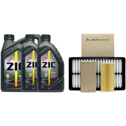 SK엔무브 ZIC 제로 X7 0W30 6L + 순정필터 현대 그랜저GN7 2.5 가솔린