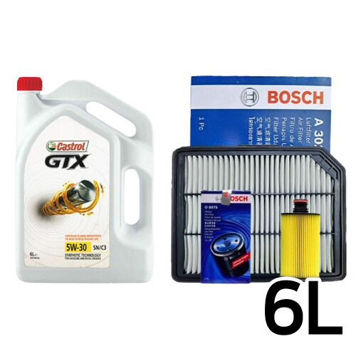 캐스트롤  GTX SP/C3 5W30 6L + 보쉬필터 쌍용 더뉴 코란도 스포츠 2.2 디젤