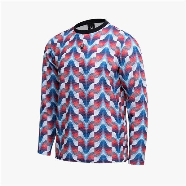 스파이더 웨이브 패턴 롱 슬리브 티셔츠 SPFFCNRL331M