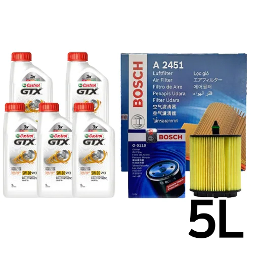 캐스트롤  GTX SP/C3 5W30 5L + 보쉬필터 기아 올뉴 K5 1.7 디젤