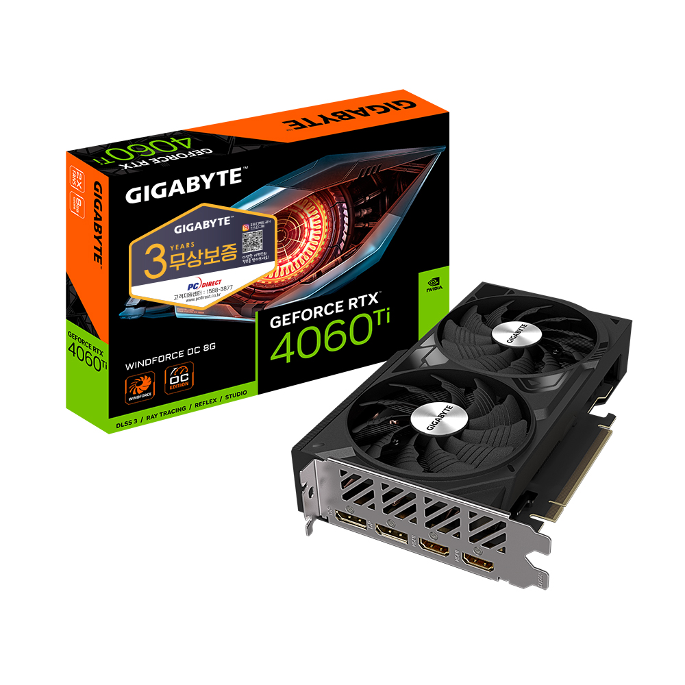 GIGABYTE  지포스 RTX 4060 Ti WINDFORCE OC D6 8GB 피씨디렉트