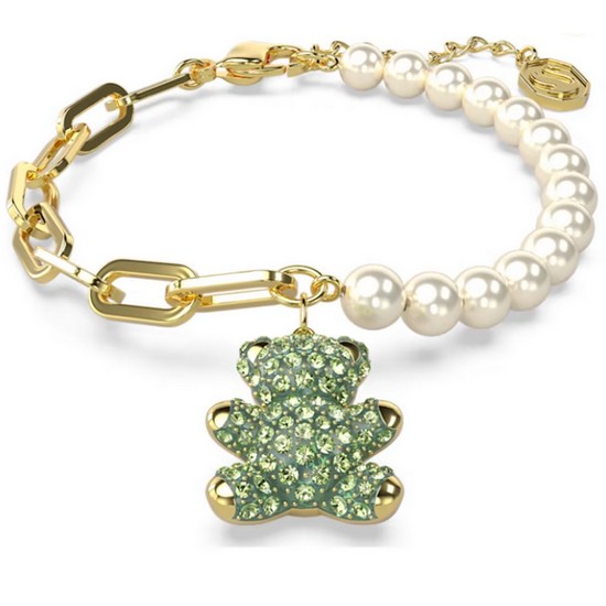 스와로브스키  Teddy 그린 골드 톤 크리스털 펄 팔찌M 5669167