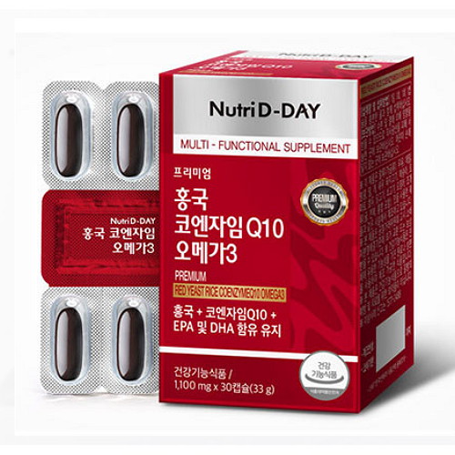 뉴트리디데이 프리미엄 홍국 코엔자임Q10 오메가3 30캡슐