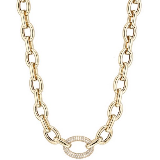 이랜드 로이드 모던브리티쉬 12.3mm 볼륨 클립 18K GOLD 목걸이_LNN23019G