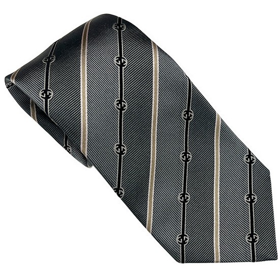 구찌 인터로킹G 스트라이프 넥타이 그레이 499696 4B002 1265