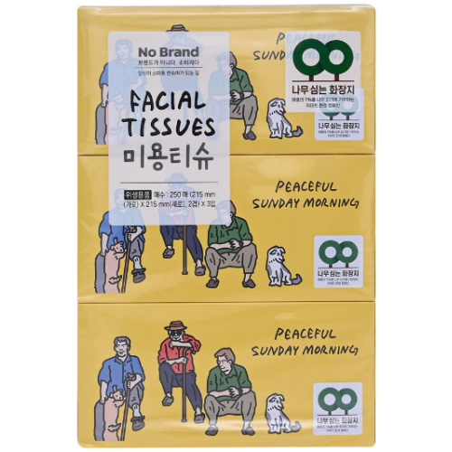 노브랜드 미용티슈 250매 (3입)