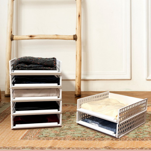 유원피에스  보노하우스 풀 슬라이딩 옷정리 적층 트레이 중형