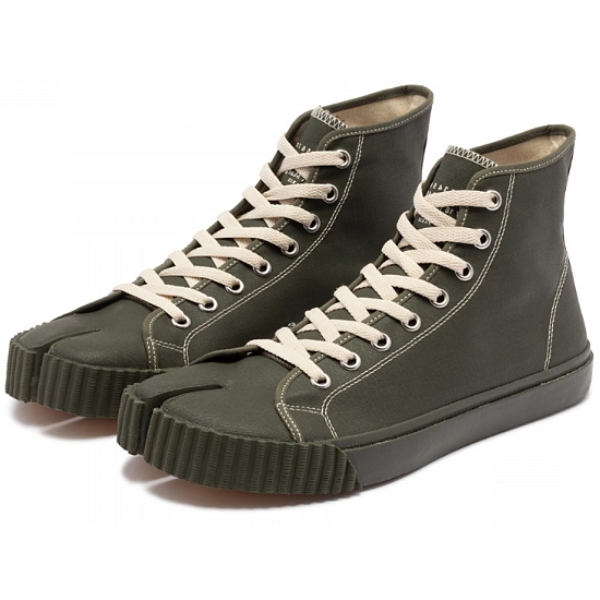 메종마르지엘라 하이탑 타비 캔버스 그린 스니커즈 S37WS0580P4472 H9015 DARK GREEN/DARK GREEN