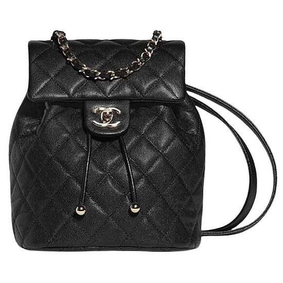 샤넬 어반 스피릿 캐비어 백팩 스몰 화이트 AS4058