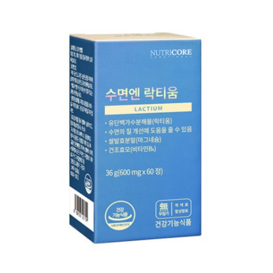 뉴트리코어 수면엔 락티움 600mg 60정
