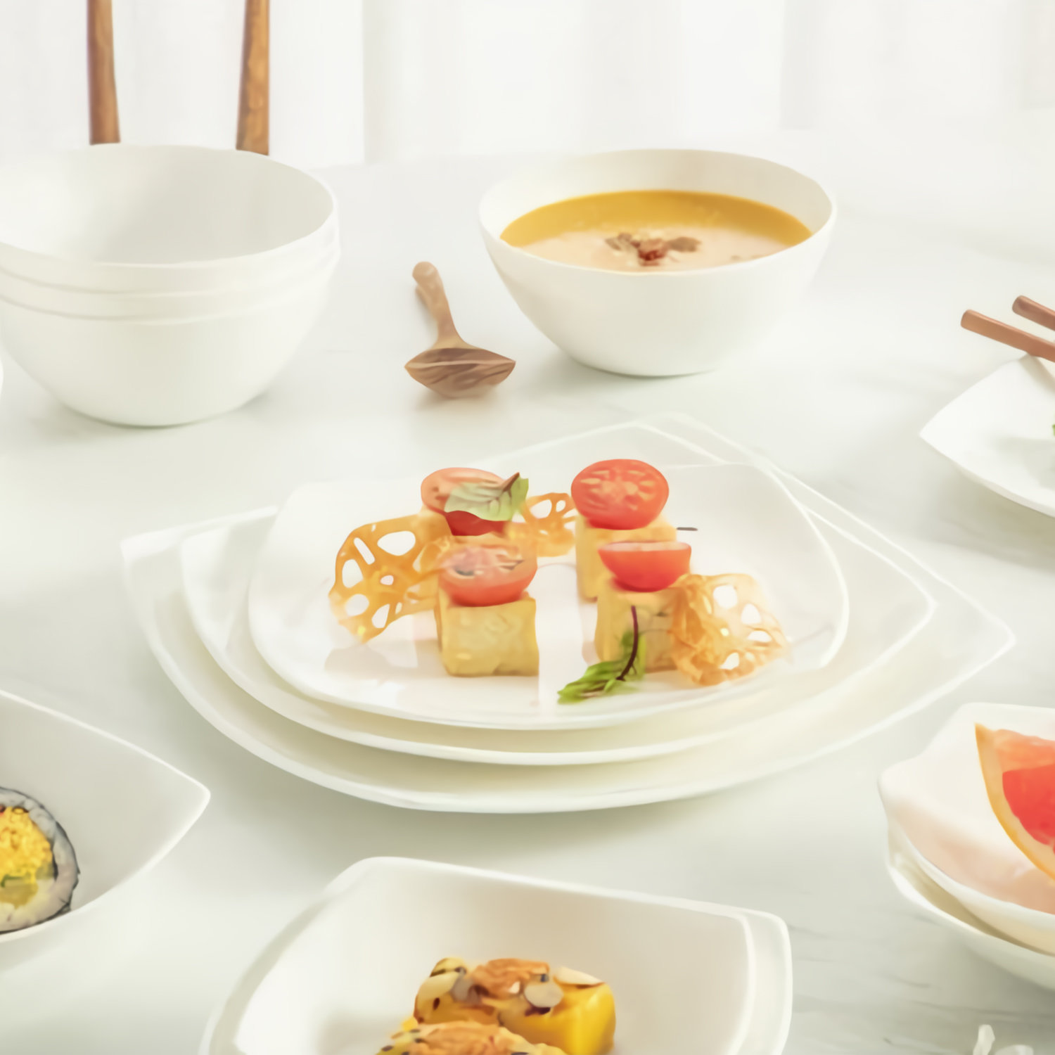 한국도자기 더셰프 원형 백지 화이트 4인홈세트 16P