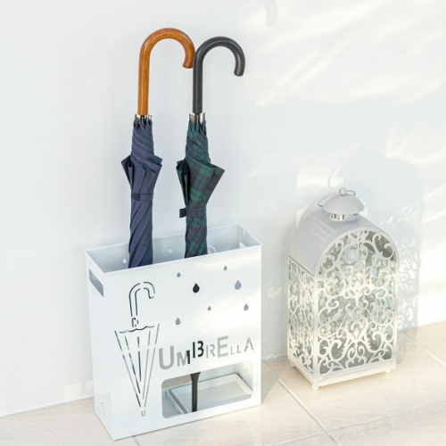 설렘하우스  철제 사각 우산꽂이 화이트 대 1개