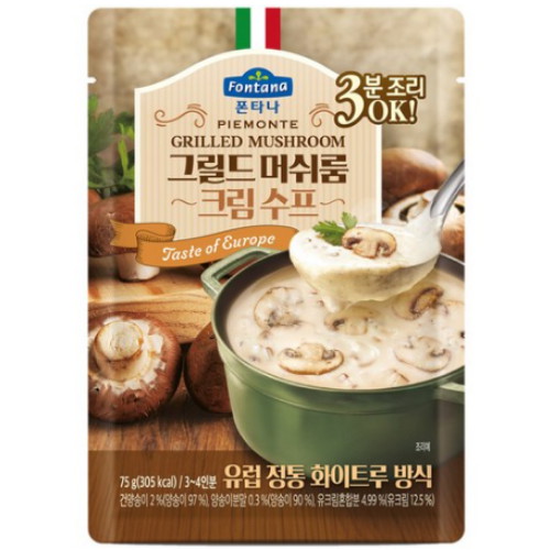 샘표식품 폰타나 그릴드 머쉬룸 크림 수프 75g 파우치 x5개