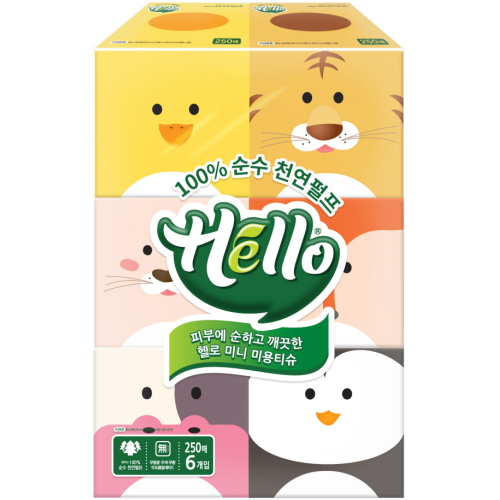 헬로 미니 미용티슈 250매 (6입)