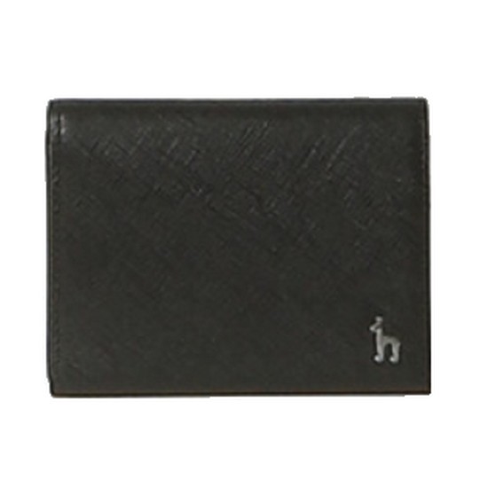 헤지스 블랙 배색 소가죽 명함지갑 HJHO3F610BK