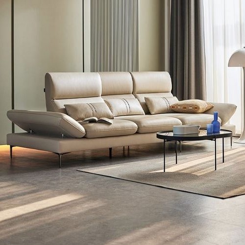 자코모 디퓨 스윙 기능성 슈렁큰 천연가죽 소파 4인용