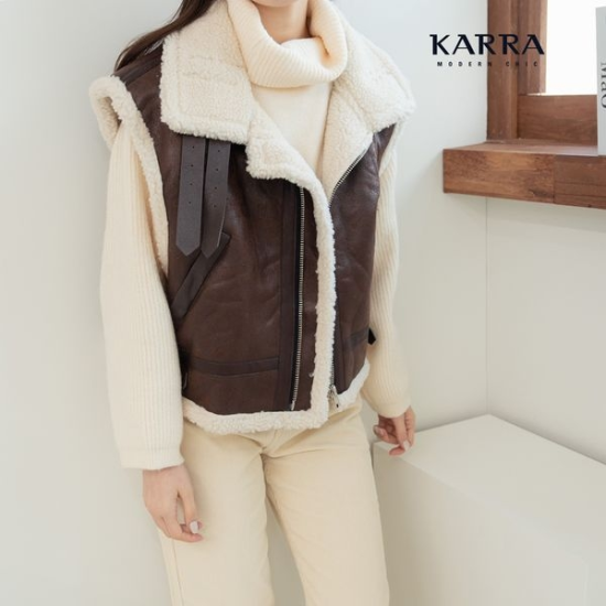 카라 KARRA 양털비건무스탕 트_KB2WVT046A