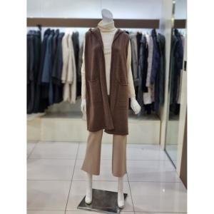 트리아나 여성 후드 니트 롱 베스트 AI4VA50 블랙 Free