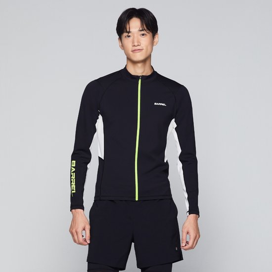 배럴  모션 스탠다드핏 집업 래쉬가드 블랙 B3SMWZR003BLK