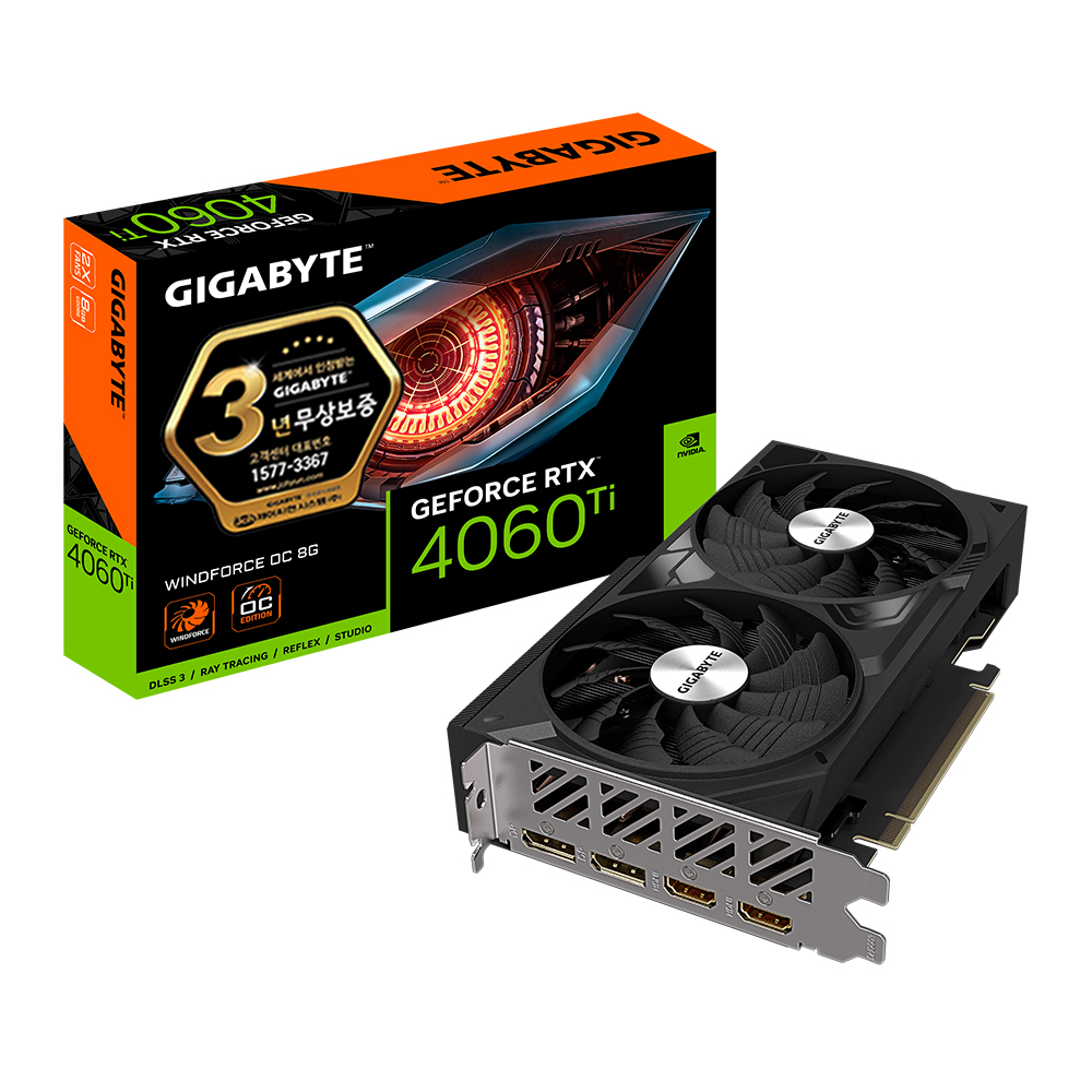 GIGABYTE  지포스 RTX 4060 Ti WINDFORCE OC D6 8GB 제이씨현